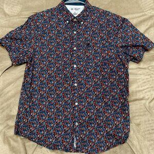 Original Penguin mens collared button down short sleeve shirt 100% cotton